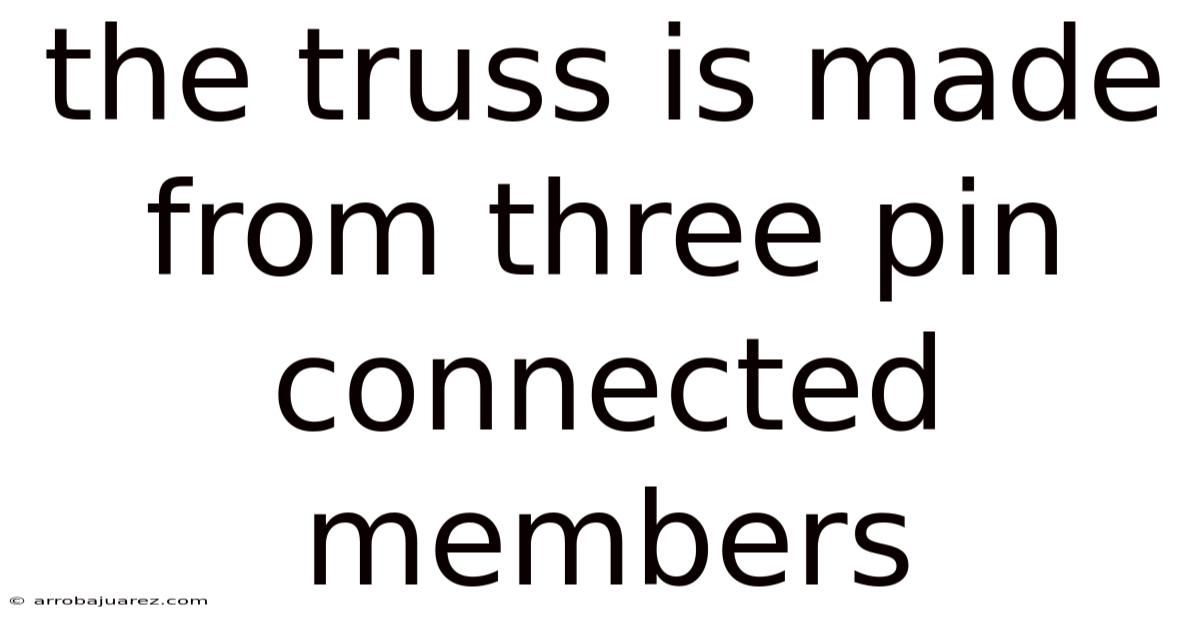 The Truss Is Made From Three Pin Connected Members