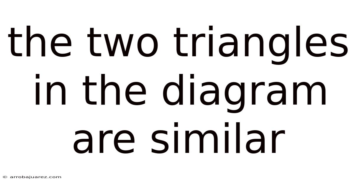 The Two Triangles In The Diagram Are Similar