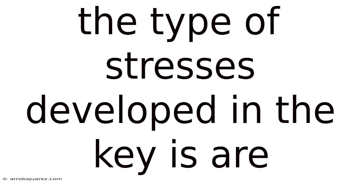 The Type Of Stresses Developed In The Key Is Are