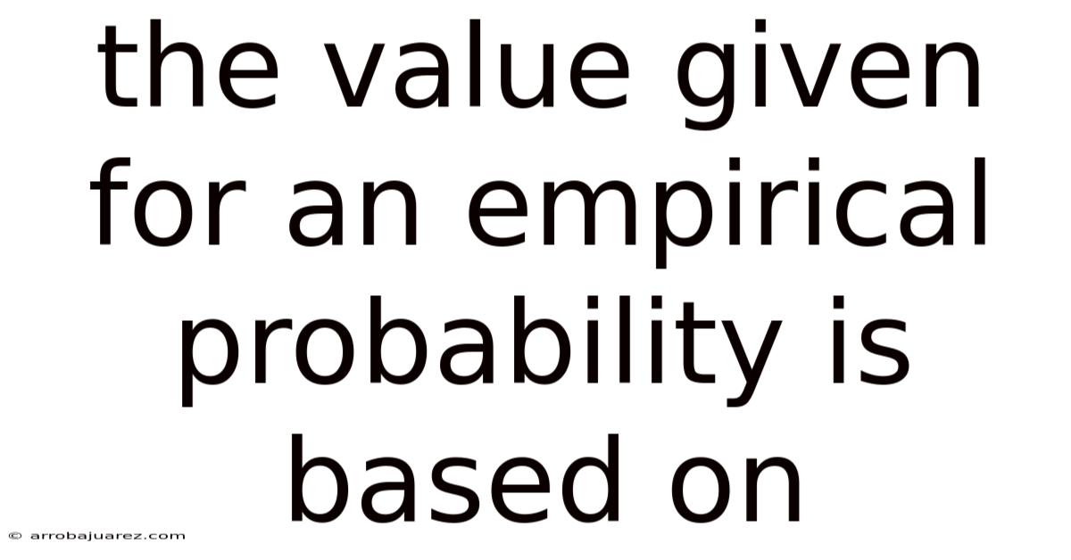 The Value Given For An Empirical Probability Is Based On