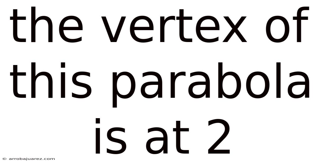 The Vertex Of This Parabola Is At 2