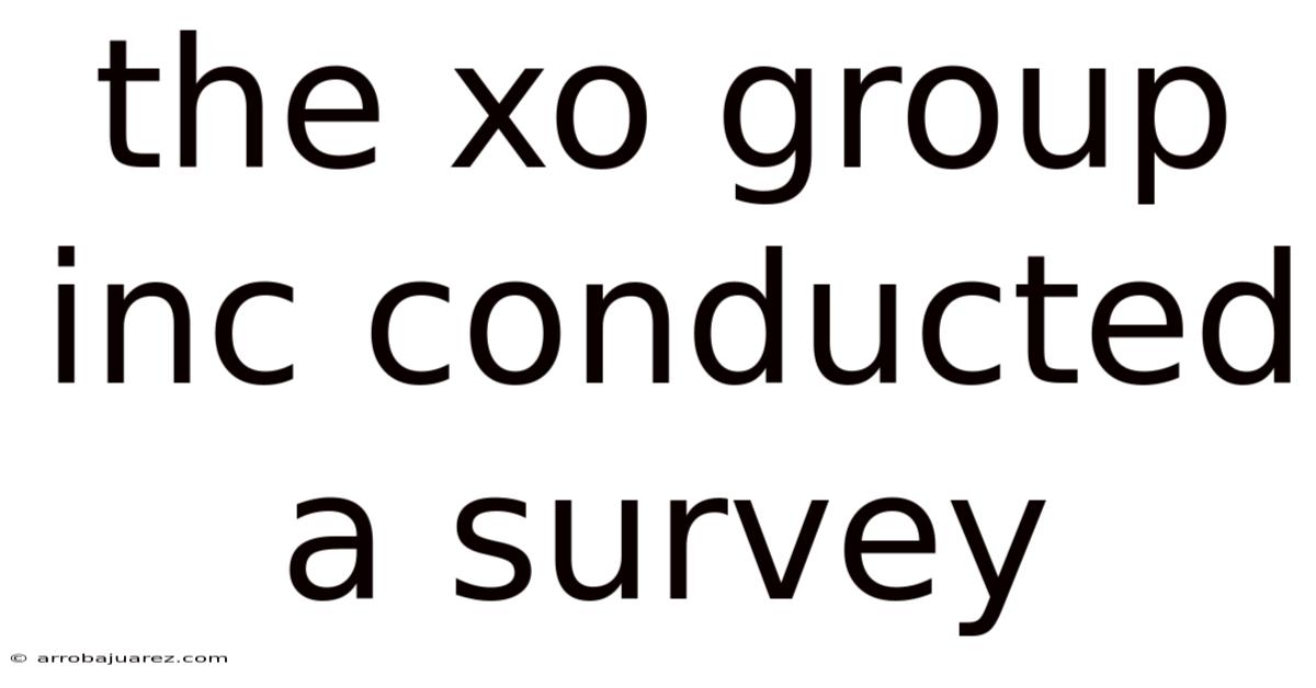 The Xo Group Inc Conducted A Survey