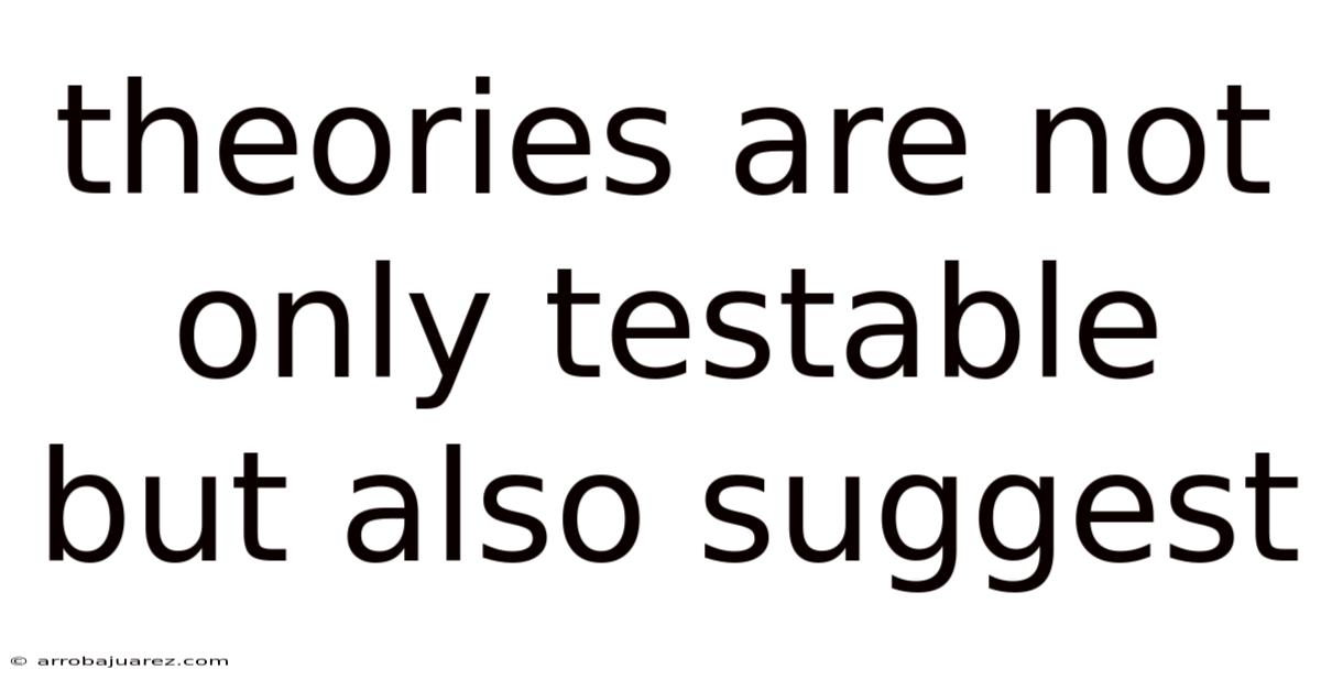 Theories Are Not Only Testable But Also Suggest