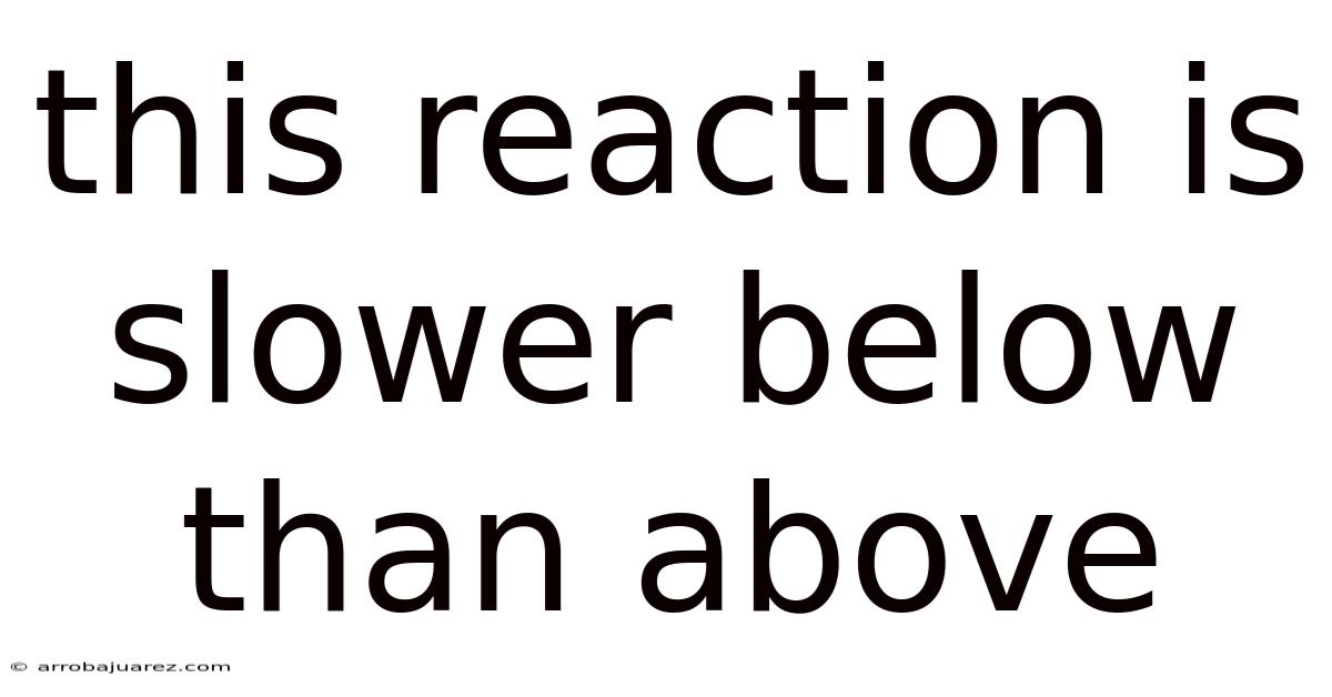 This Reaction Is Slower Below Than Above