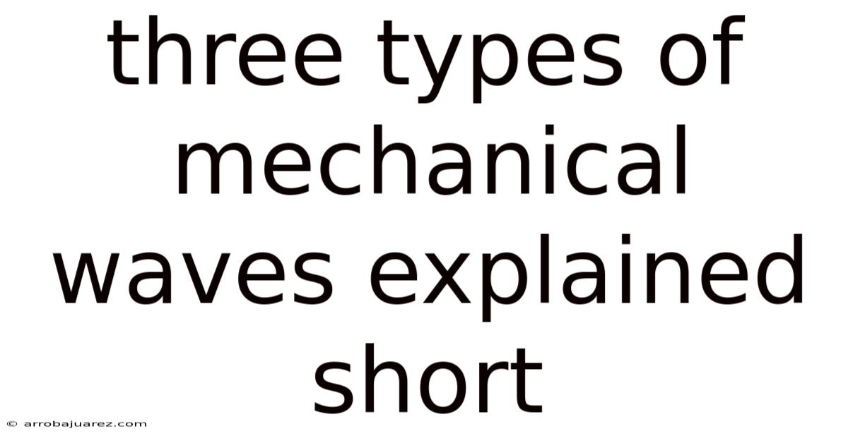Three Types Of Mechanical Waves Explained Short