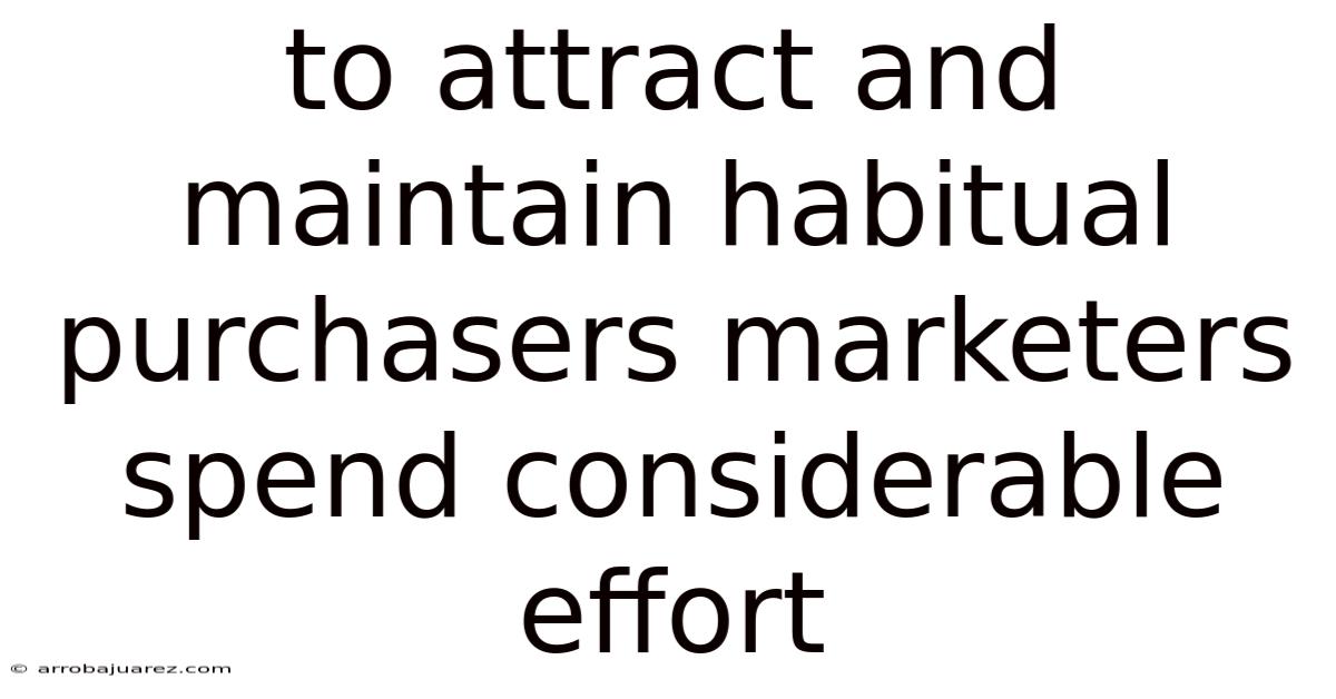 To Attract And Maintain Habitual Purchasers Marketers Spend Considerable Effort