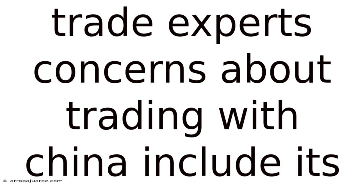 Trade Experts Concerns About Trading With China Include Its