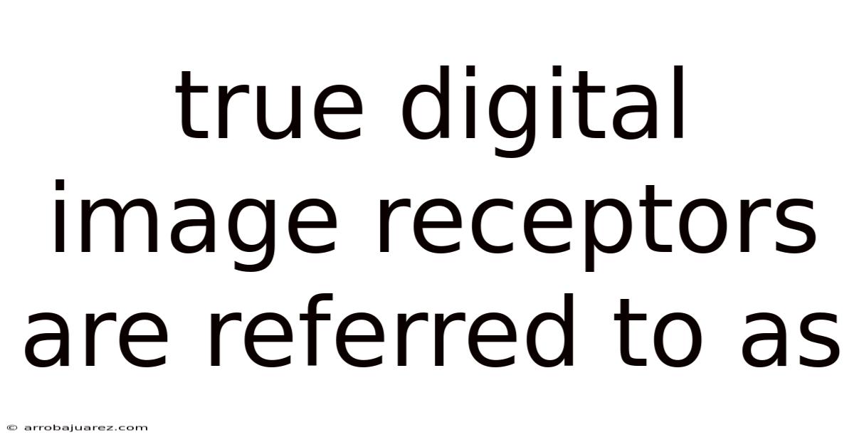 True Digital Image Receptors Are Referred To As