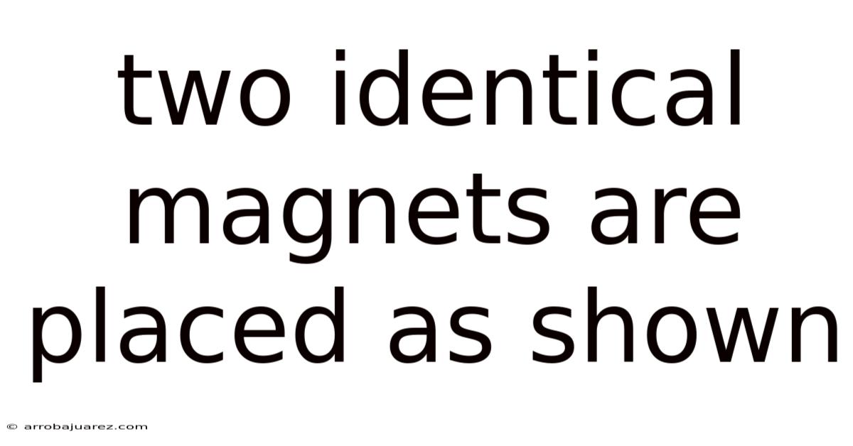 Two Identical Magnets Are Placed As Shown