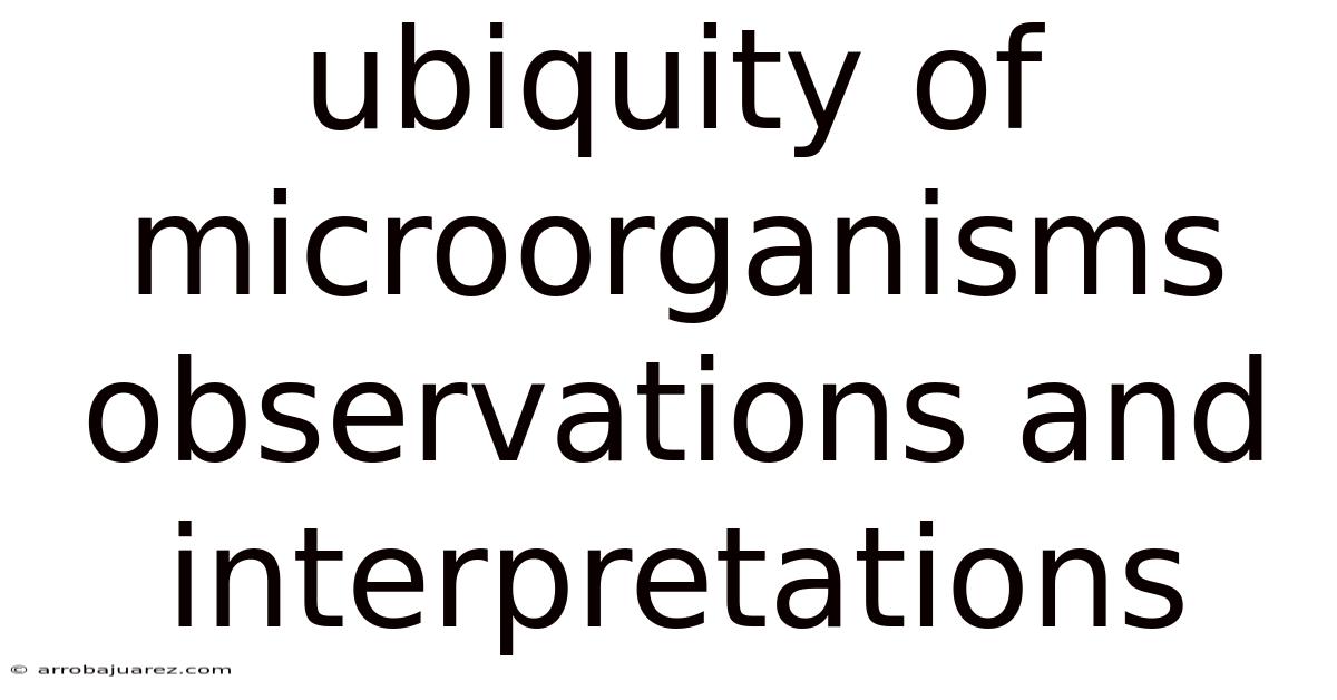 Ubiquity Of Microorganisms Observations And Interpretations