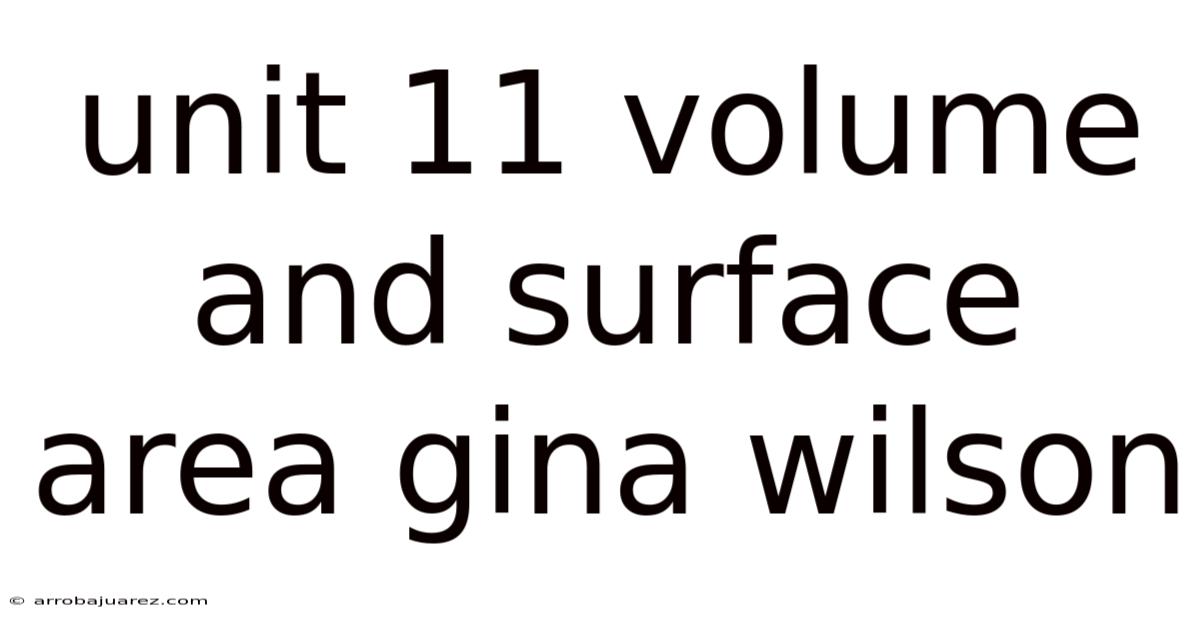 Unit 11 Volume And Surface Area Gina Wilson