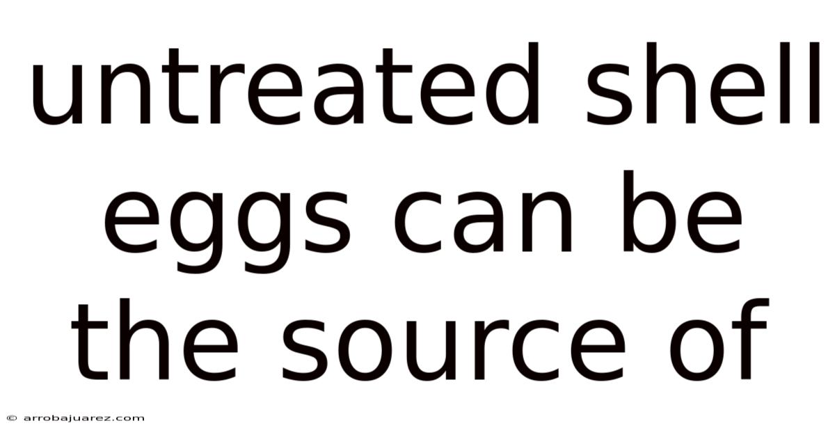 Untreated Shell Eggs Can Be The Source Of
