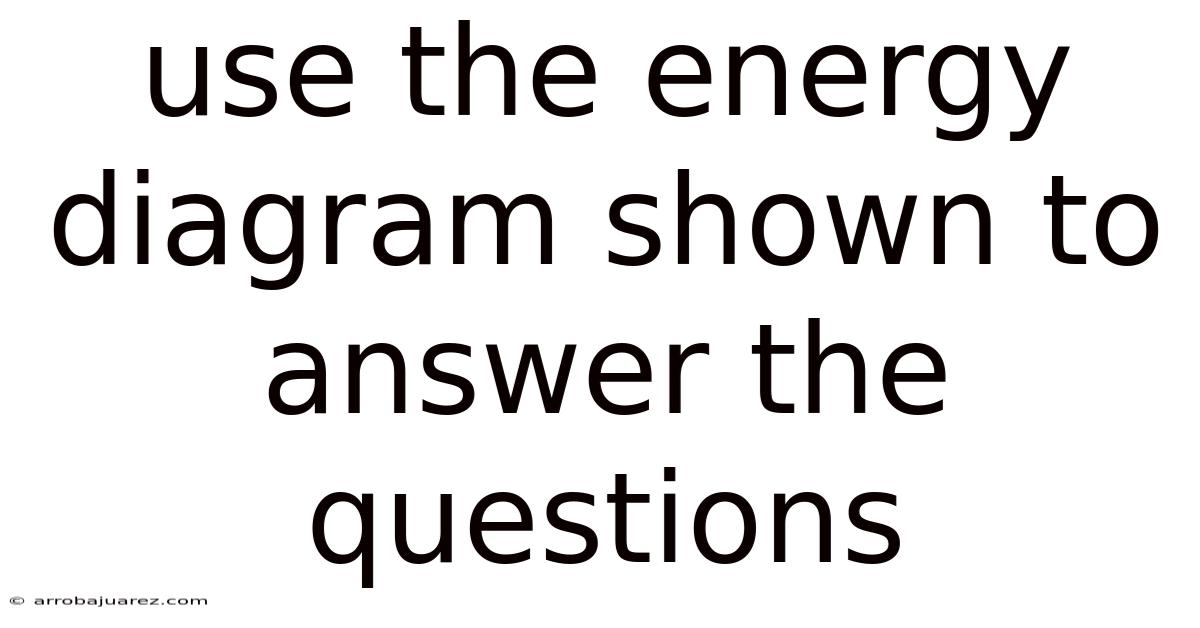 Use The Energy Diagram Shown To Answer The Questions