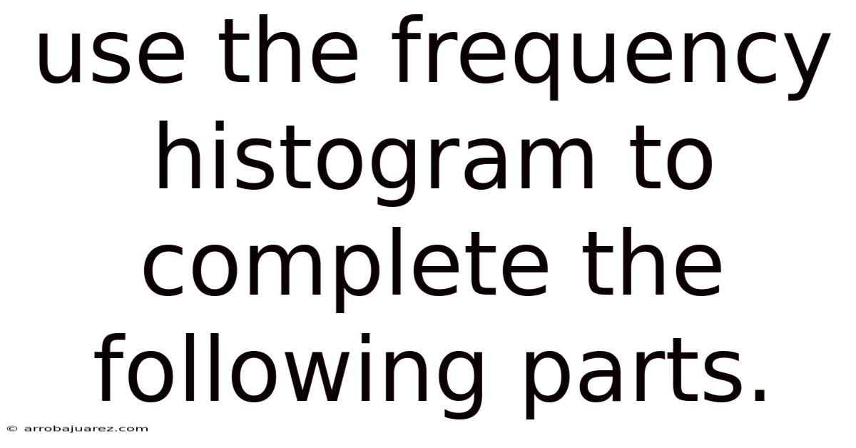 Use The Frequency Histogram To Complete The Following Parts.