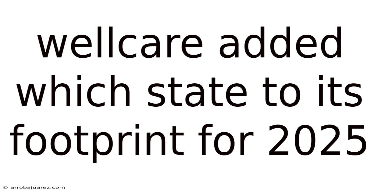 Wellcare Added Which State To Its Footprint For 2025
