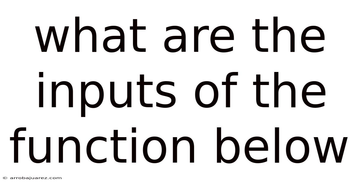 What Are The Inputs Of The Function Below