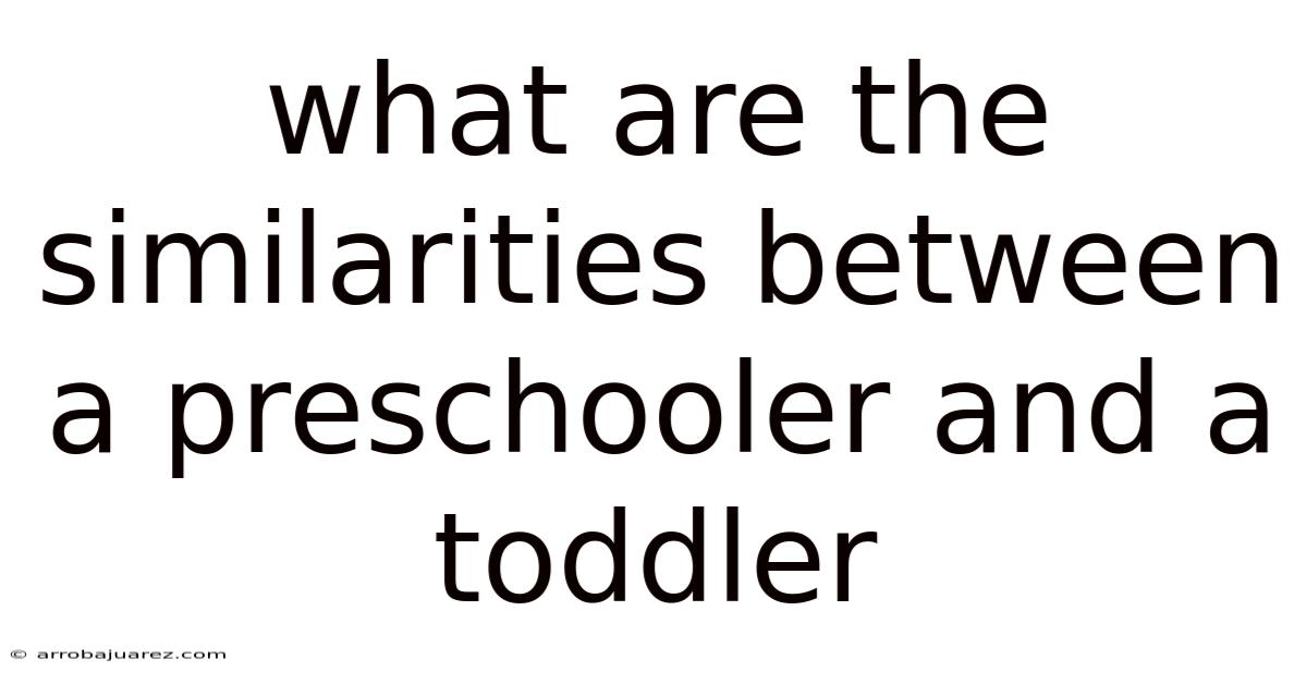 What Are The Similarities Between A Preschooler And A Toddler