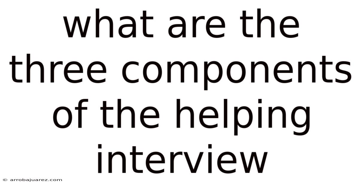 What Are The Three Components Of The Helping Interview