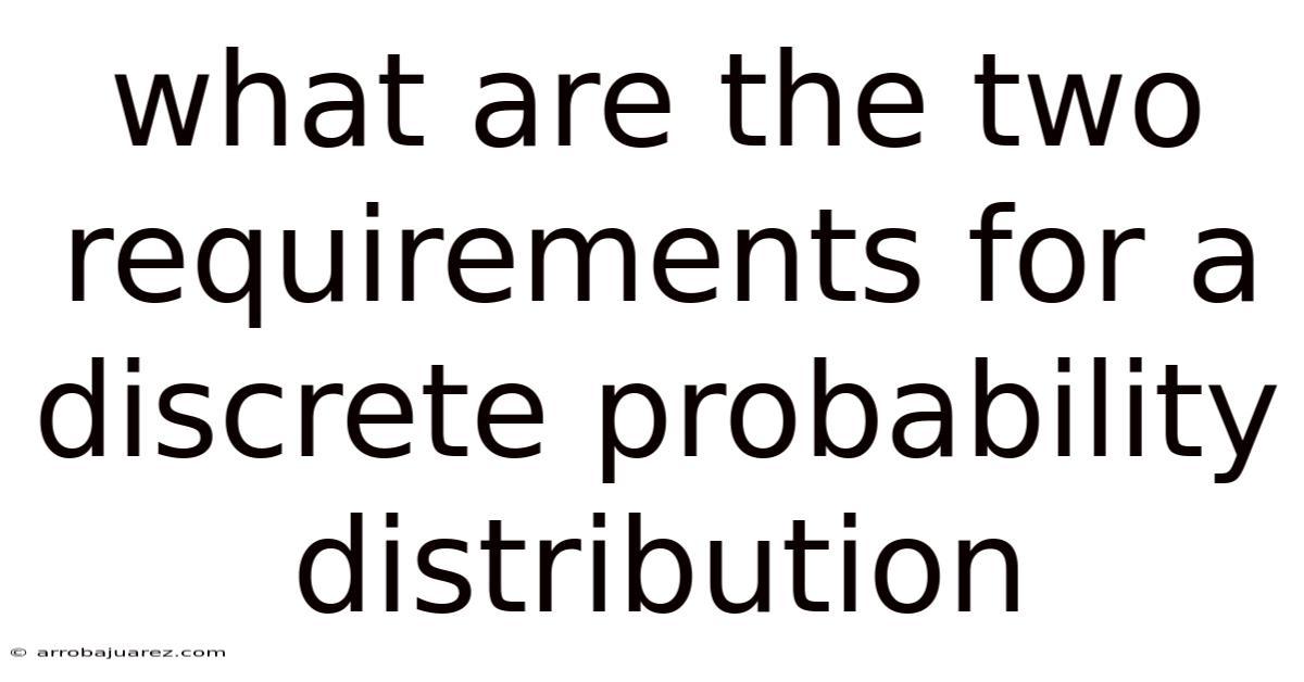 What Are The Two Requirements For A Discrete Probability Distribution