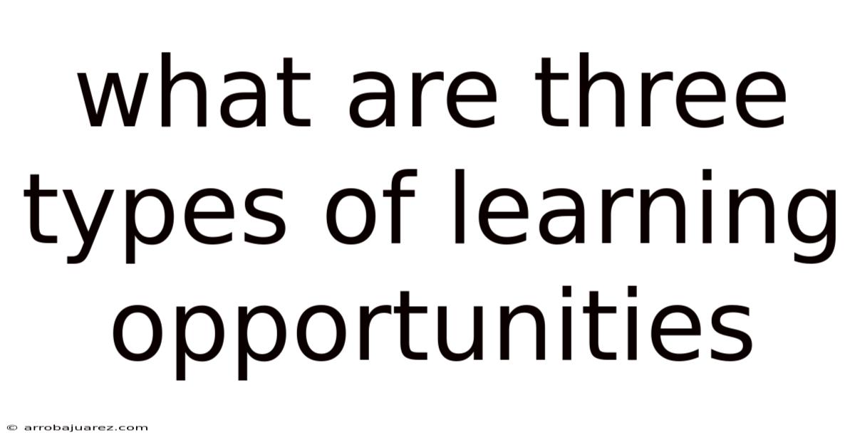 What Are Three Types Of Learning Opportunities