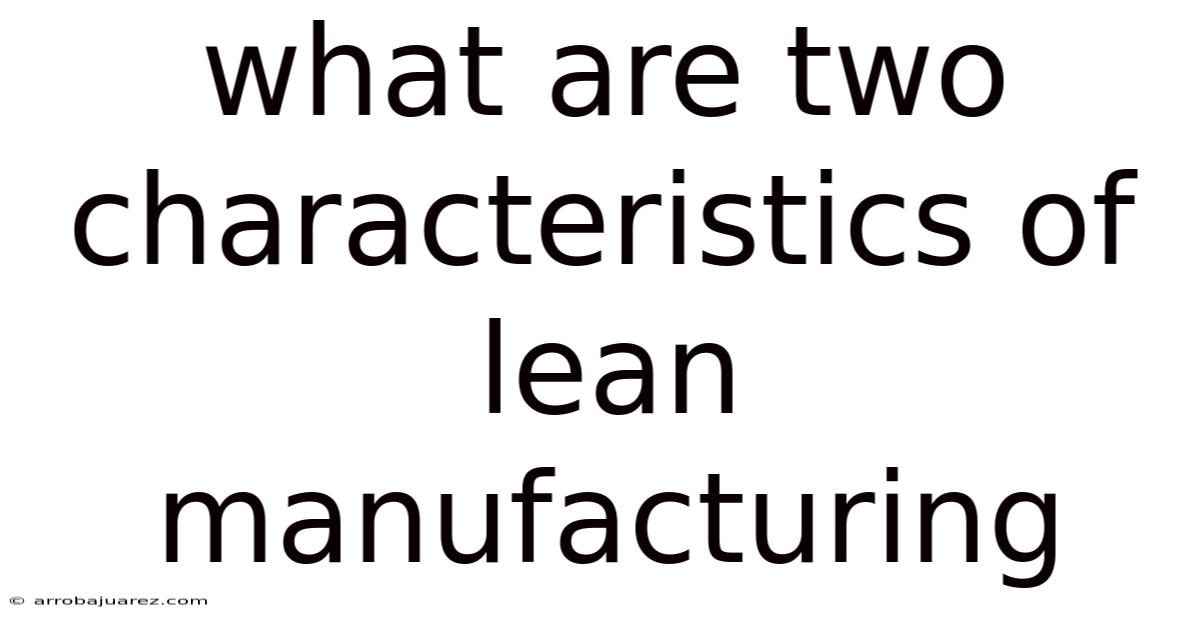 What Are Two Characteristics Of Lean Manufacturing