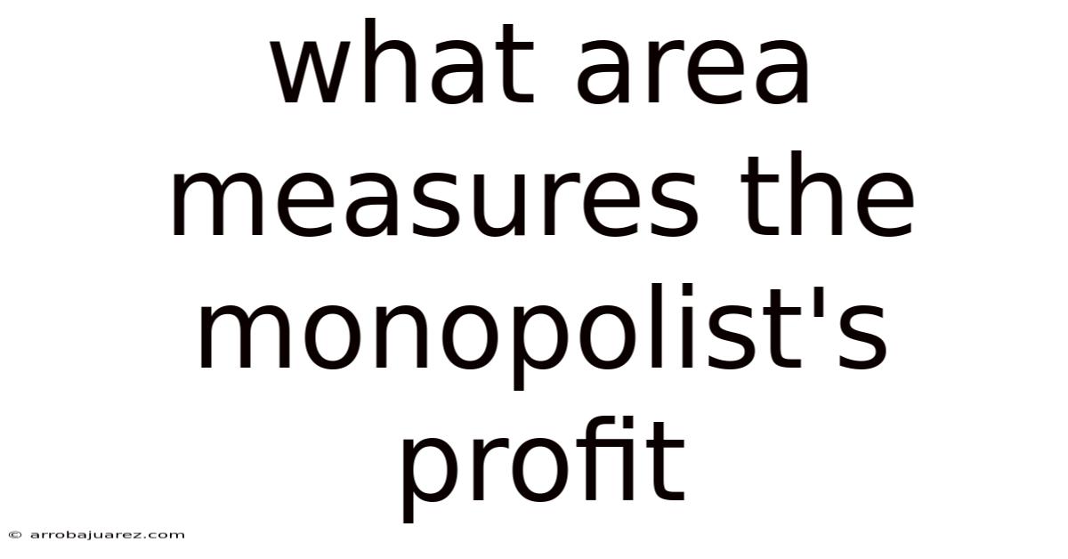 What Area Measures The Monopolist's Profit