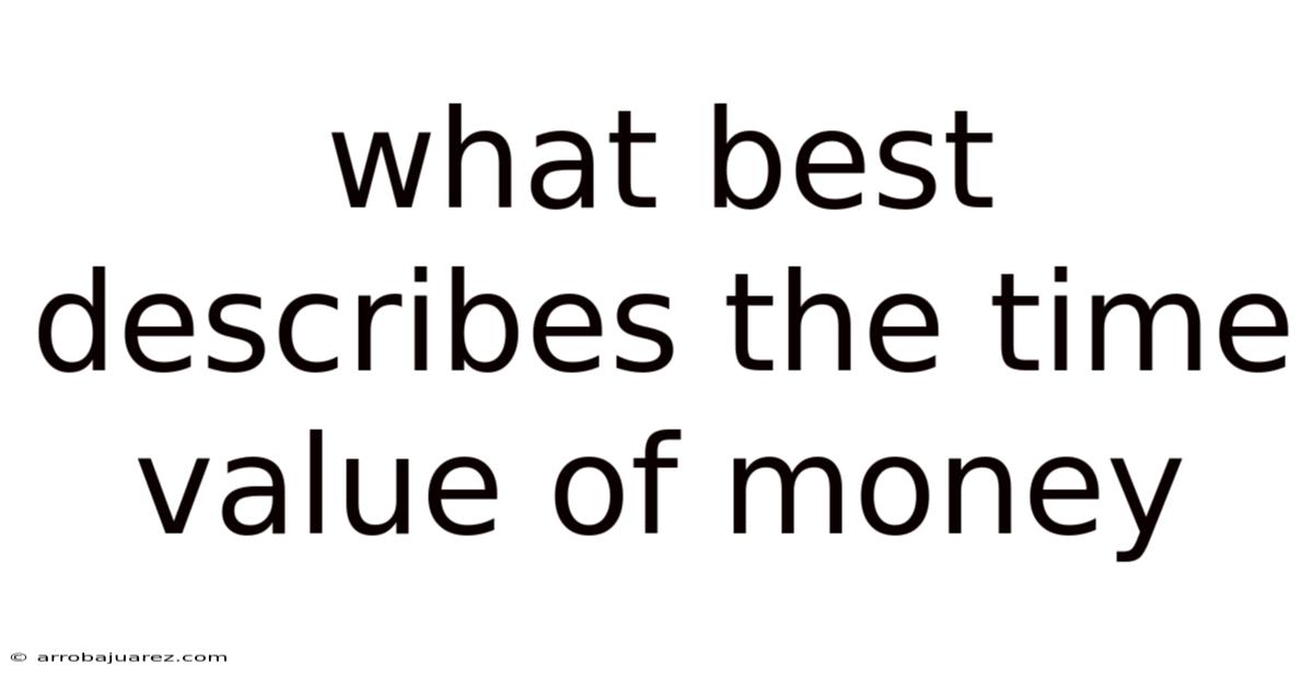 What Best Describes The Time Value Of Money