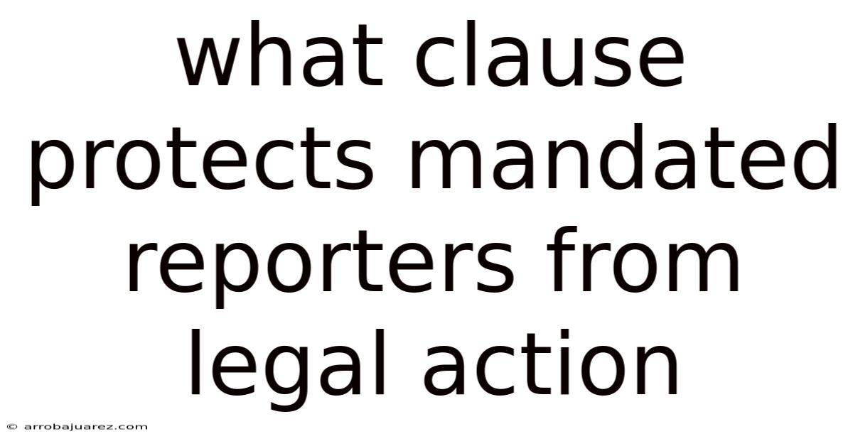 What Clause Protects Mandated Reporters From Legal Action