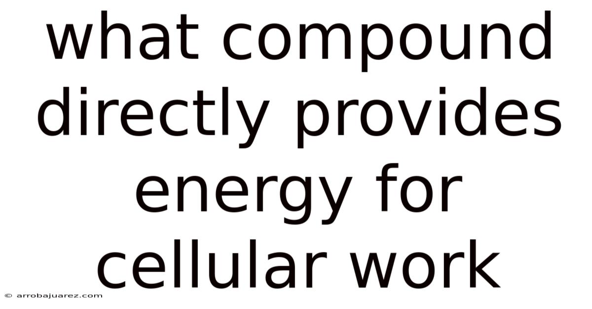 What Compound Directly Provides Energy For Cellular Work
