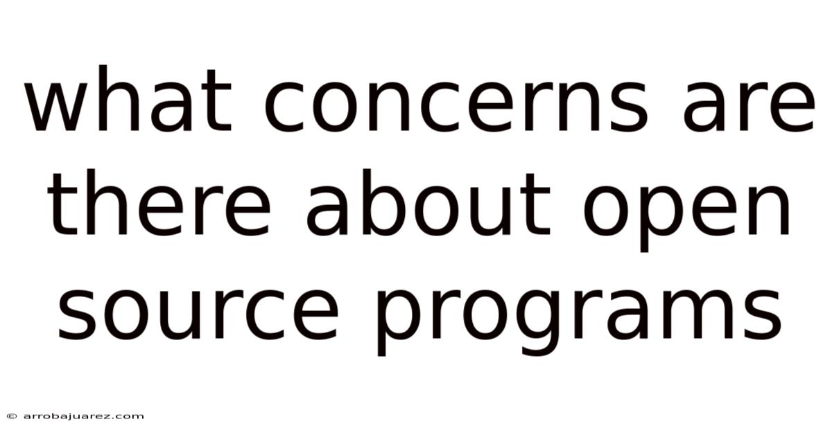 What Concerns Are There About Open Source Programs