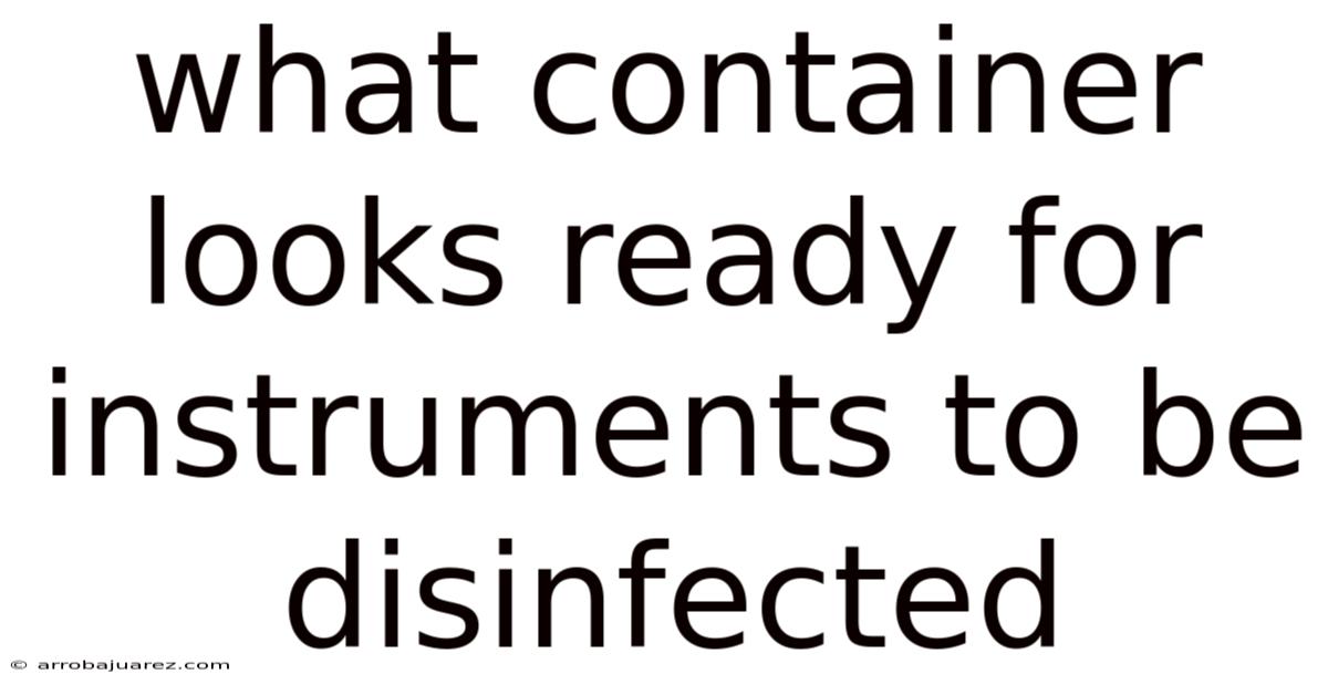 What Container Looks Ready For Instruments To Be Disinfected