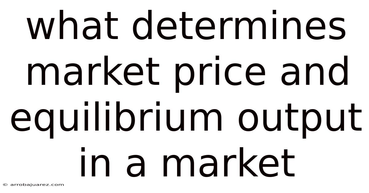 What Determines Market Price And Equilibrium Output In A Market