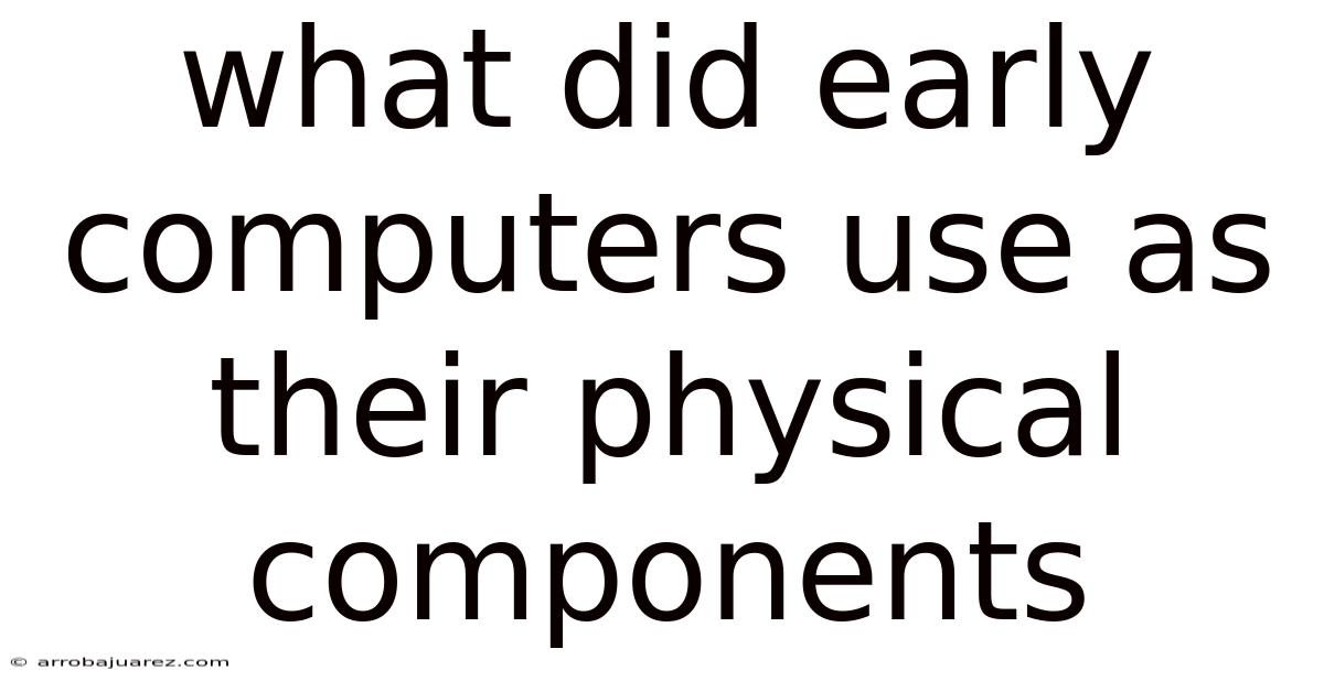 What Did Early Computers Use As Their Physical Components