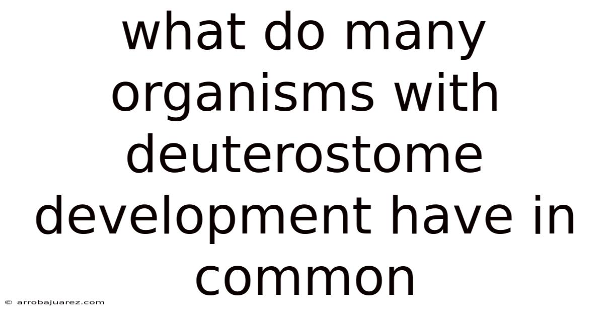 What Do Many Organisms With Deuterostome Development Have In Common