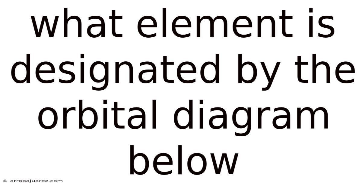 What Element Is Designated By The Orbital Diagram Below
