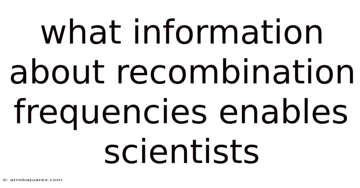What Information About Recombination Frequencies Enables Scientists