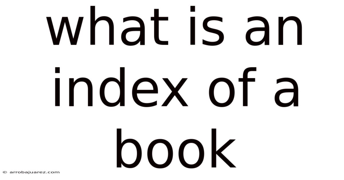 What Is An Index Of A Book