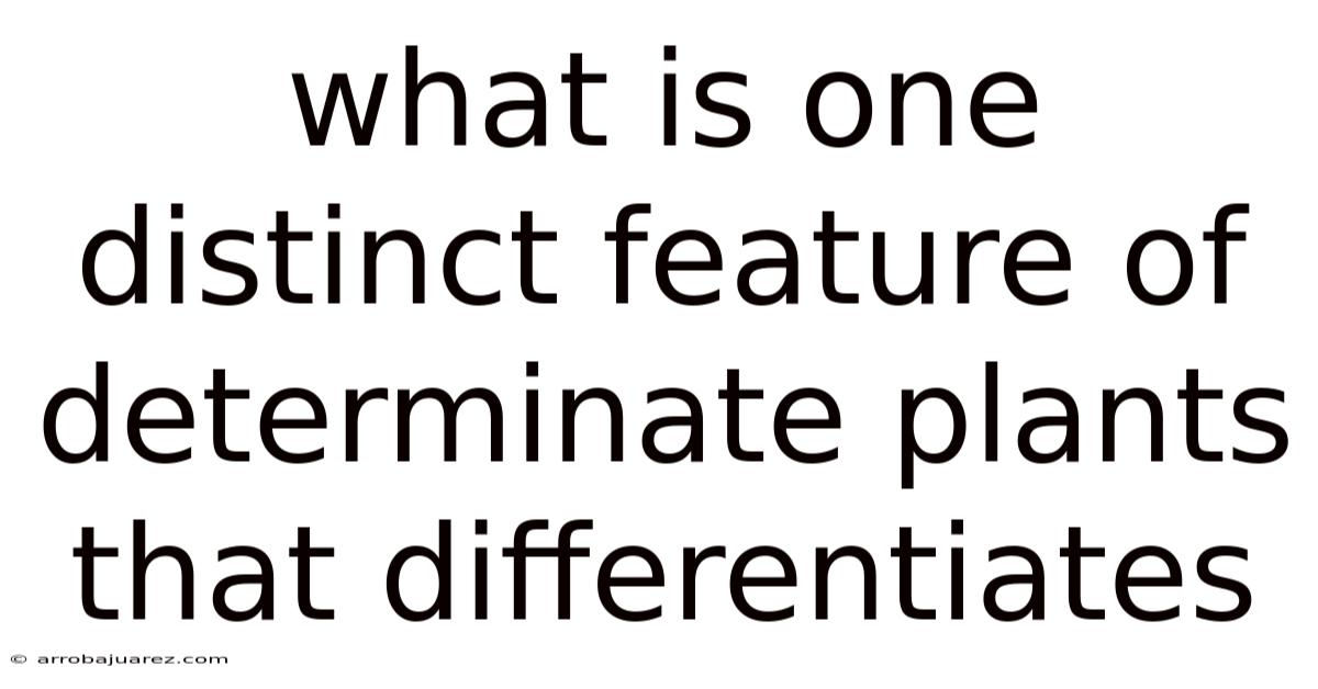 What Is One Distinct Feature Of Determinate Plants That Differentiates