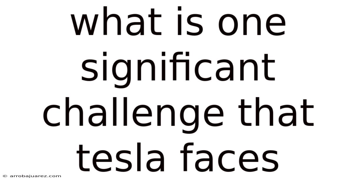 What Is One Significant Challenge That Tesla Faces