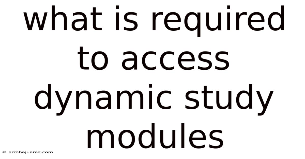 What Is Required To Access Dynamic Study Modules