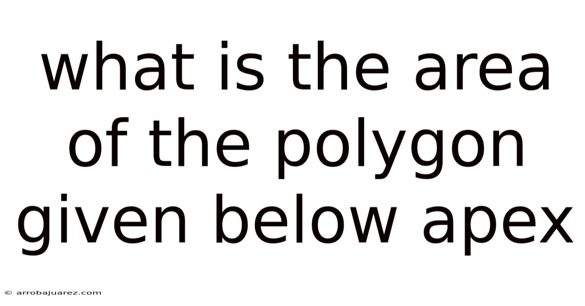 What Is The Area Of The Polygon Given Below Apex