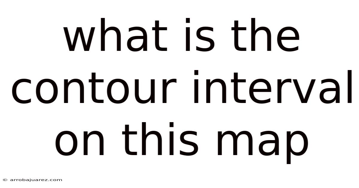 What Is The Contour Interval On This Map