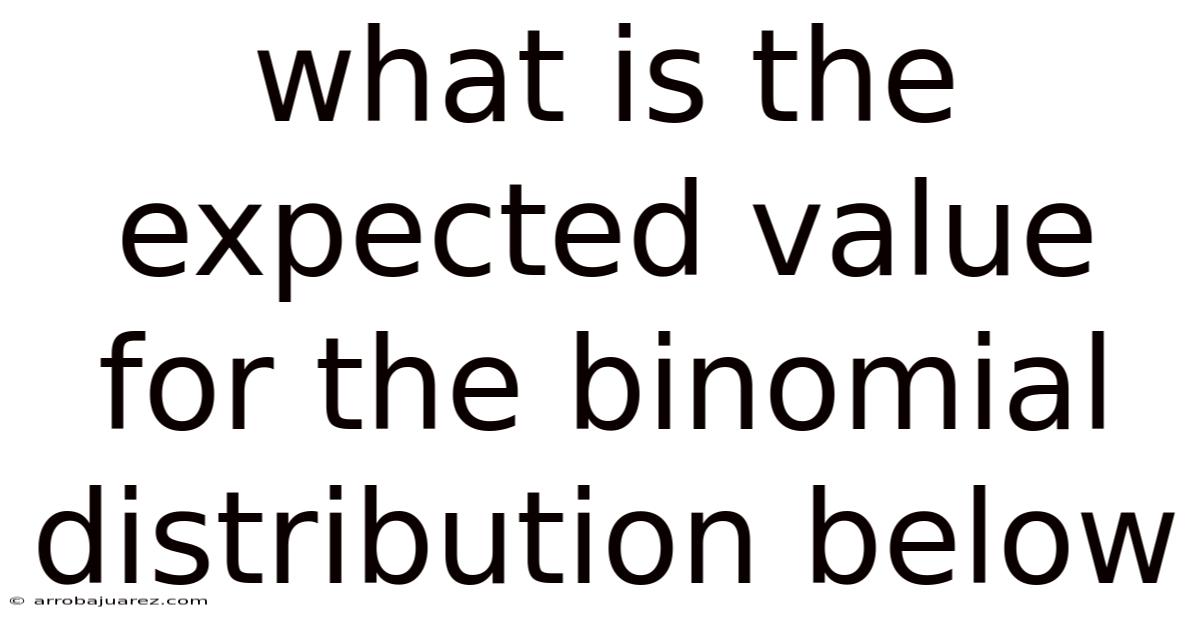 What Is The Expected Value For The Binomial Distribution Below