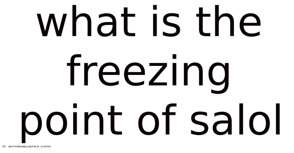 What Is The Freezing Point Of Salol