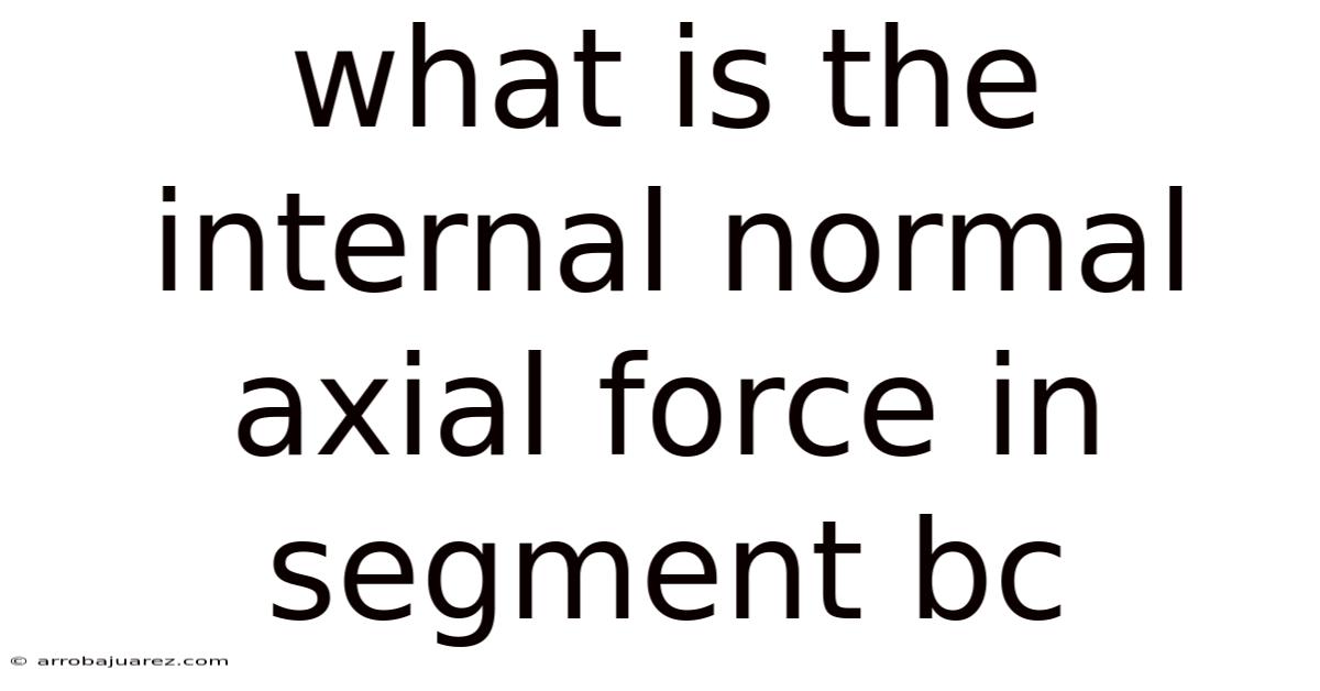 What Is The Internal Normal Axial Force In Segment Bc