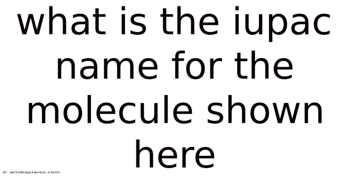What Is The Iupac Name For The Molecule Shown Here