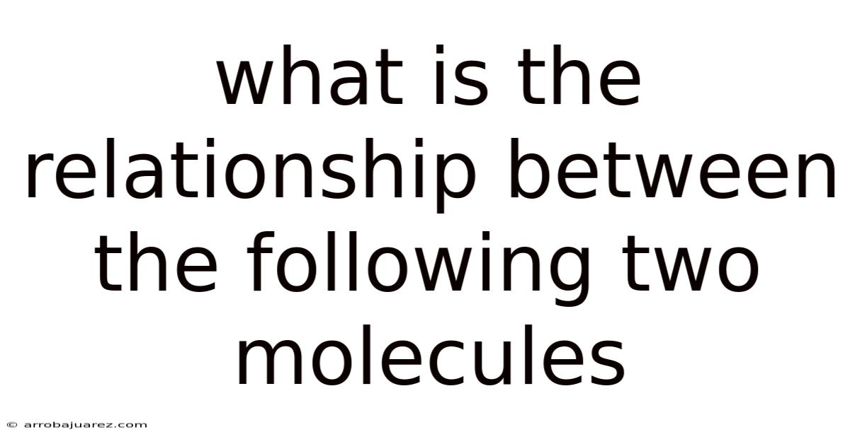 What Is The Relationship Between The Following Two Molecules
