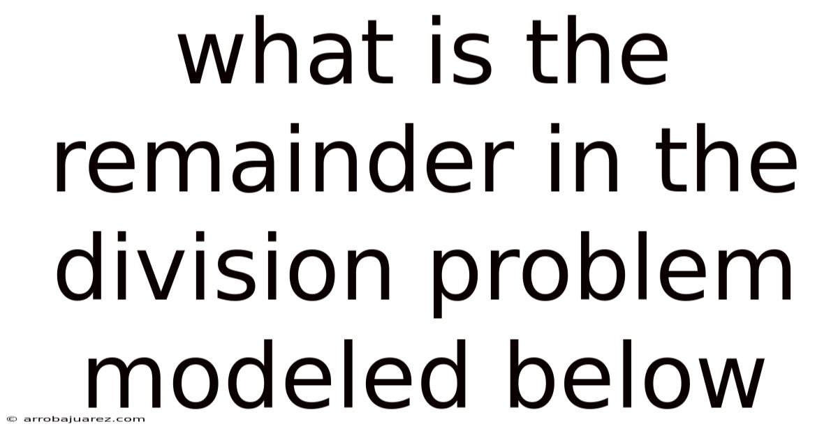 What Is The Remainder In The Division Problem Modeled Below