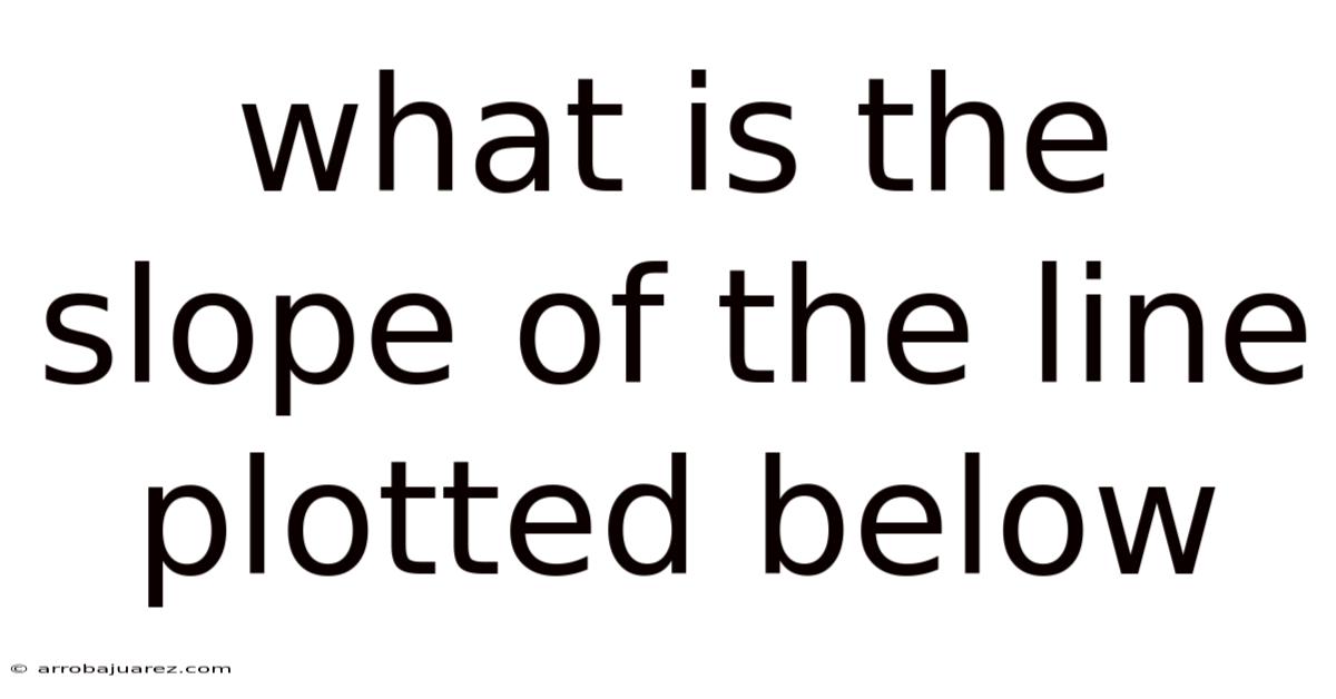 What Is The Slope Of The Line Plotted Below