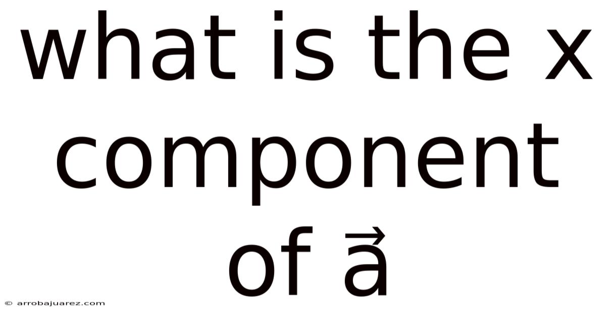 What Is The X Component Of A⃗